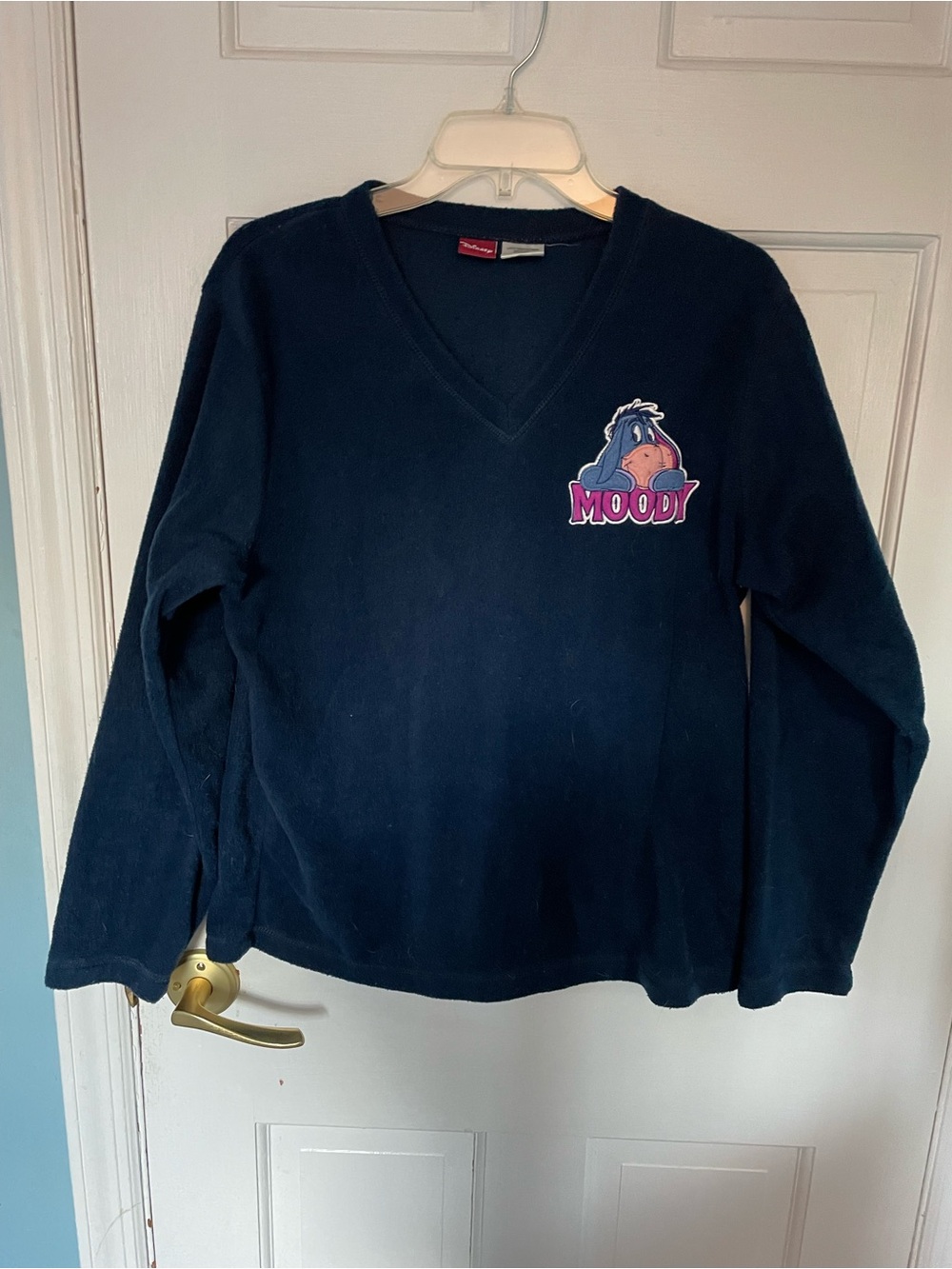 Navy blue Disney Eeyore V-Neck fleecy top